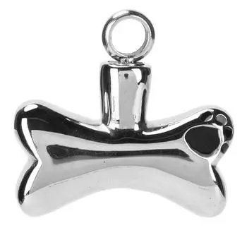 Pet Bone Paw Print Urn Pendant Openable Stainless Steel Sweatproof Commemorative Pet Cremation