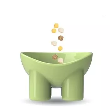 Pet Bowl 1PC Neck Bowl Slanted Mouth Cat Food Bowl Cat Bowl Anti-Tip Bowl Cat Feeder Pet Supplies Cat Dog Food 400ml зелёный