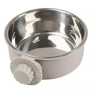 Pet Bowl Fixed Pet Hanging Bowl Pet Tableware Stainless Steel Feeding Bowl for Cats Dogs Small Animals Tableware Waterer (S)