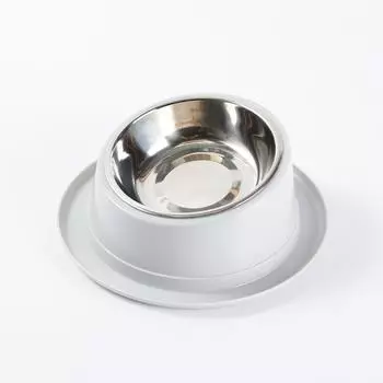 Pet Bowl New Macaron Oblique Neck Anti-Ant Polite Cat Bowl Non-slip Stainless Steel Dog Bowl Cat Edible серый