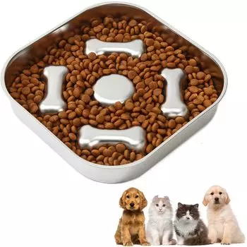 Pet Bowl Prevents Fast Eating Slow Food Bowl Food Bowl Easy to Clean Stainless Steel Slow Food Cat Bowl Dog Bowl for Pets Multipurpose