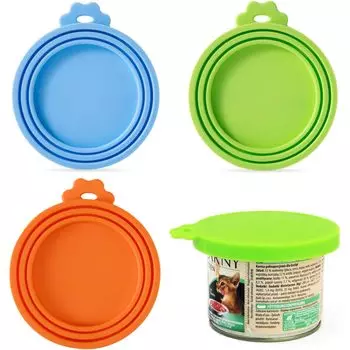 Pet Canning Set of Silica Gel Can Sealed Cat Can Dog Can For Airtight Canning Silicone Pet Can Applicable to 3 Sizes Lid, 3, Cover, Container, Lid,