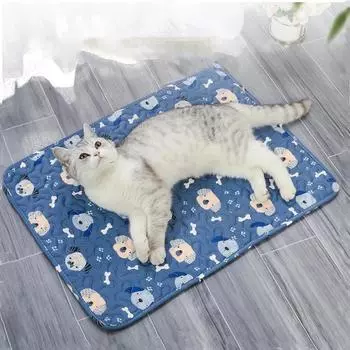Pet Carpet Breathable Dog Pads Non-slip Cat Sleeping Mat Special Cotton Pad For Small And Medium-Sized Dog Pet Supplies S светло-синий