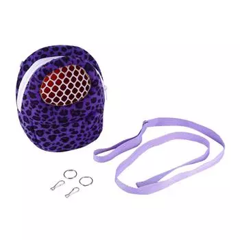 Pet Carrier Hamster Rat Hedgehog Rabbit Ferret Sleeping Outgoing Packet Bag (Leopard Purple S)