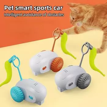 Pet Cat Automatic Gravity Electric Remote Control Teasing Cat Sports Car Pet Cat Puzzle Electric Rotation Teasing Cat Toy оранжевый