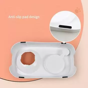 Pet Cat Bowl Dog Food Bowl With Drinking Bowl Large Capacity Feeder Oblique Mouth Neck Guard Anti-Wet Mouth High Foot Pet Bowls