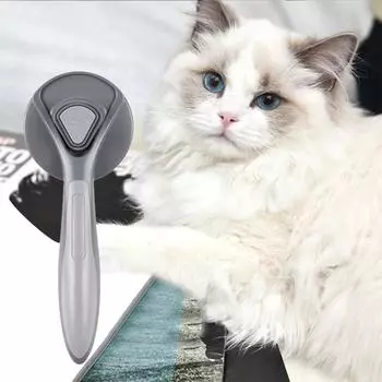 Pet Cat Brush Massage Tools Multi-function Non-slip Grip Handle Comb