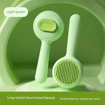 Pet Cat Comb Long Hair Dog Knot Untying Floating Hair Teddy/Golden Retriever Special Puppy Brush Handy Gadget Pet Supplies Small round needle comb (opp Green)