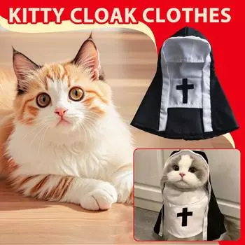 Pet Cat/Dog Nun Costume Clothing- Cute Funny Sister Habit Dress Outfit For Festival Cosplay Party L