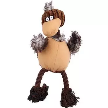 Pet Cat Dog Squeaky Toy Squeaker Sound Chew Interactive Plush Toy Free коричневый