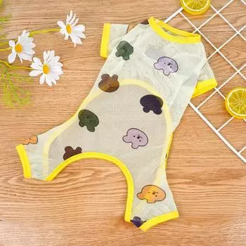 Pet cat four-legged clothes dog vest big dog cat products air conditioner clothes mosquito-proof golden retriever corgi loungewear XS (Back Length 20cm 1-1.5kg Pet)