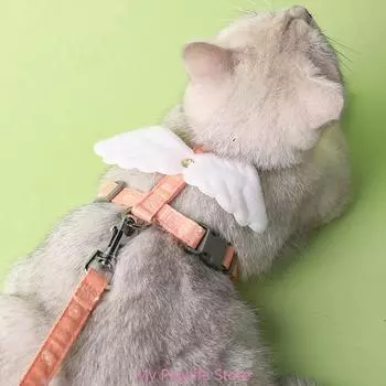 Шлейка для кошек, поводок для кошек без тяги, для прогулок, устойчивый к побегу, регулируемый жилет для собак и кошек, поводок для контроля за котятами, реквизит для фотосъемки S синий