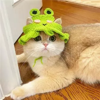 Pet cat headgear popular personalized cospaly headgear funny transformation suit dog knitted hat S recommends within 2 kg