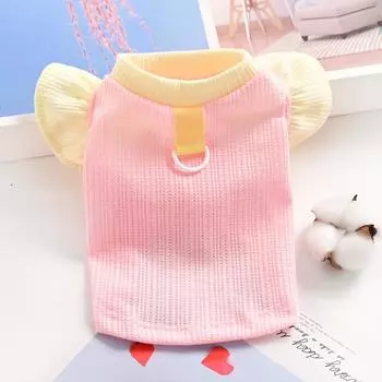 Pet cat small dog puppy dog clothes princess flying sleeve vest spring and summer thin S