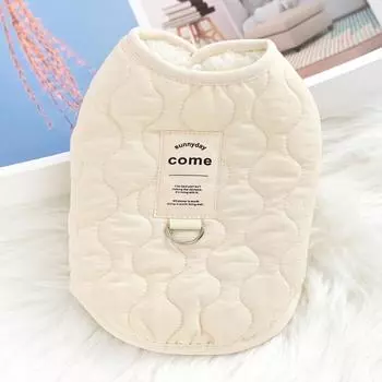 Pet cat small puppy Bigbear teddy dog clothes with traction ring cotton vest autumn and winter models S