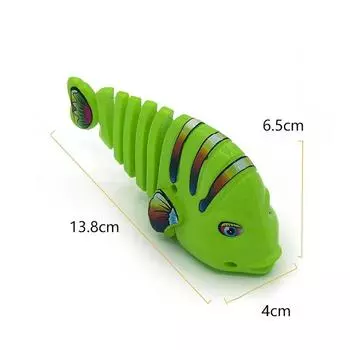 Pet Cat Toy Spring Swing Fish Hair Fish Tease Cat Pet Plastic Toy Pet Cat Toys Interactive Pet Products for Cats 13.8cm зелёный