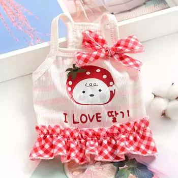 Pet Cat Yorkshire Chihuahua Teddy VIP Dog Clothes Summer Princess Skirts XS