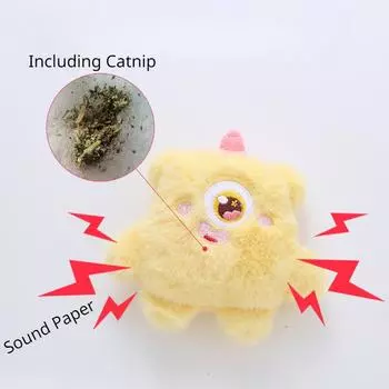 Pet Catnip Big Eye Spirit Plush Toy for Cat Kitten Cleaning Teeth Cute Cat Interactive Mint Pillow Cats Products Pet Accessories