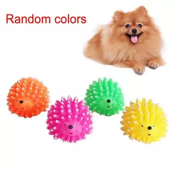 Pet Chew Puppy Hedgehog Play Интерактивная скрипучая игрушка в форме собаки с царапинами Random Color