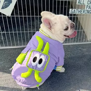 Pet Clothes Fall and Winter Puppy Warm Thickened Cotton Clothes M