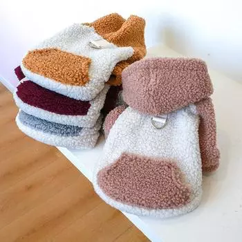 Pet Clothes New Arrivals Warm Fleece Sweatshirts Brushed Sweatshirts Dog Clothes Pet Supplies Pet Accessories Cute Dog Hoodie XS оранжевый