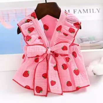 Pet clothes small dog lady quiet dog clothes floral princess skirt cat spring and summer XS
