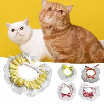 Ошейник для домашних животных, супер мягкий износостойкий полиэстер, многослойный бант для домашних животных, кошек, слюнявый нагрудник, декор S 6