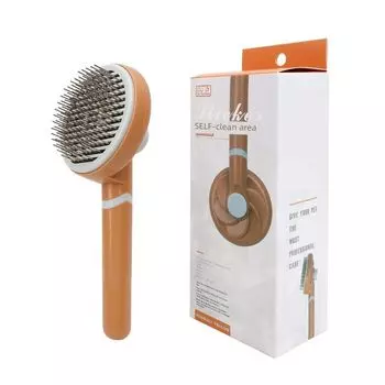 Pet Comb Cat Comb Needle Comb Cat Hair Brush Hair Removal Brush Cat Combing Comb Comb Hair Knot Untying Comb Comb Pet Supplies Thick needle-orange yellow