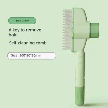 Pet Comb Cat Hair Comb Dog Float Hair Cleaning Special Needle Comb Dog Cat Pet Supplies Comb Long Handle Does Not Hurt Hair Pet cleaning comb [Green]]