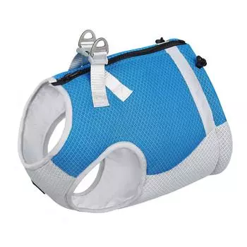 Pet cool clothes, summer cool clothes, breathable cooling clothes, cats and dogs can be towed on the chest and back, outdoor dog walking leash S небесно-голубой