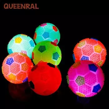 Pet Creative Luminous Soccer Toy Flash Bounce Ball Bite Sound Звуковая футбольная игрушка