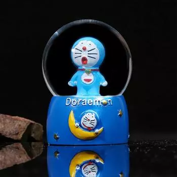 Pet Cute Cartoon Dog Crystal Ball Decorated With Resin Night Light Button Cell StyleA