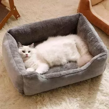 Pet Deep Sleep Cat Bed Кровать для кошек Собак Теплая утолщенная кошачья кровать Подушки для котят Домики для собак Гнездо для сна для кошек и собак Матрас для домашних животных 30x45cm