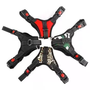 Pet Dog and Cat Adjustable Harness with Leash Reflective and Breathable for Small and Large Dog Harness Vest Pet Supplies XS красный