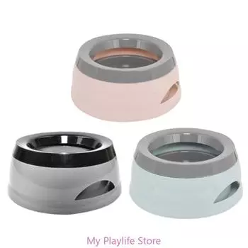 Миски для домашних собак, плавающие, не смачивающие рот, миска, не проливающая питьевая вода, пластиковая переносная миска для собак, аксессуары для домашних животных серый