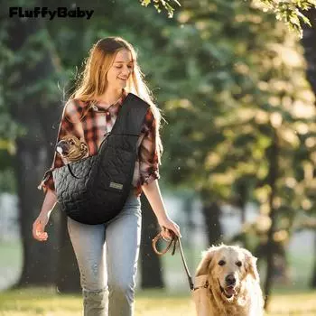 Pet Dog Carrier Bag for Small Dogs Adjustable Pet Travel Crossbody Shoulder Bag Portable Travel Dog Backpack чёрный