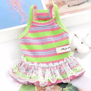 Pet dog cat clothes princess skirt small dog lace skirt pet clothing spring and summer thin S