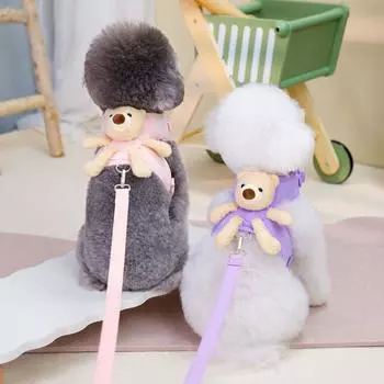 Pet Dog Chest Pet Dog Vest Clothes Pet Chest Waist Spring Summer New 24 Bear Chest Back S розовый