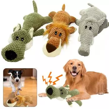 Pet Dog Chew Squeak Toy Dog Squeaky Toy Interactive Birthday Gift Crinkle Dog Toys Cute Puppy Toys for Boredom and Stimulating зелёный