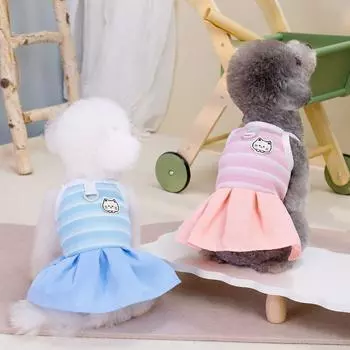 Одежда для собак Одежда для домашних животных Весна-Лето Бишон Тедди Платье принцессы для домашних животных 24 Студенческий сарафан S розовый
