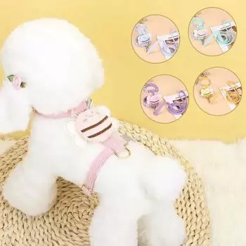 Pet Dog Collar Cats Harness Vest Straps Dogs Suitable Soft Adjustable Loss Prevention Walking Outdoors Puppy Accessories Home S фиолетовый