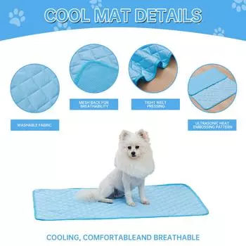 Pet Dog Cooling Mat Summer Dogs Pad Cat Blanket Sofa Breathable Washable Cooling Dog Bed for Small Medium Large Dogs Car Mat XS 45x30CM кофейный