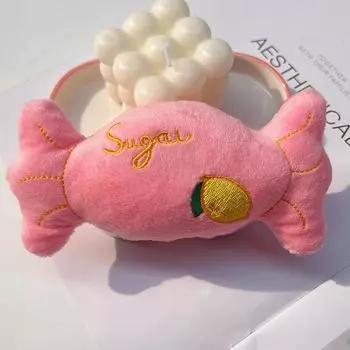 Pet dog grinds teeth cat relieves boredom and is resistant to biting candy plush sounding teddy dog toy relieves boredom artifact cat supplies (about 13cm wide and 8cm high)