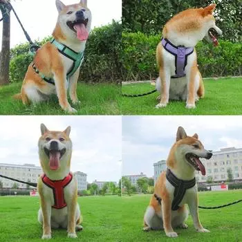 Pet Dog Harness with Handle for Medium Large Dogs French Bulldog Vest Harness Adjustable Puppy Chest Straps Labrador Dogs Collar S чёрный