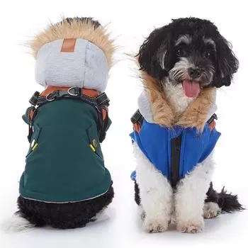 Pet Dog Hooded Jacket Winter Warm Soft Dog Coat With Hat For Cold Weather Pet Coat For Small Large Dog Cats Thick Padded Clothes S