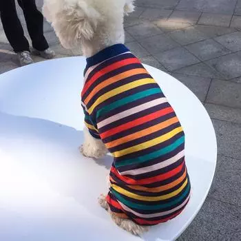 Pet Dog Jumpsuit Puppy Clothes Fashion Striped Pajamas Soft Cat Puppy Rompers Bodysuits For Small Meidum Dog Cat Clothing XS