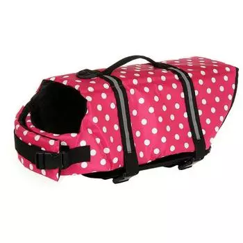 Pet Dog Life Jacket Large Buoyancy Swimming Suit Dog Swimming Suit Large Small Size Dogs Dog Swimming Pet Supplies Powder Dot xxs Bust size 28-37cm