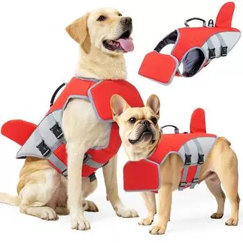 Pet Dog Life Jacket Life Ring Swimsuit Vest Summer Small, Medium and Large Dogs Corgi Big Dog Large Buoyancy S (reference weight 5.00 kg-9.00 kg Red