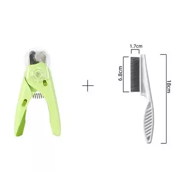 Pet Dog Nail Scissors Small Dog Cat Special Small Size Dogs Medium-Sized Dog Nail Clippers with Light Blood Line Pet Supplies Fruit Green Nail Cleaver + Flea Removal Comb