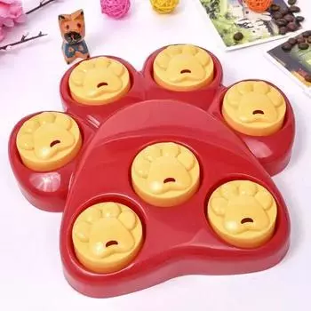Pet Dog Plastic Educational Toy Anti Choke Bowl Funny Interactive Toys For Small Large Dogs Pet Supplies one size красный
